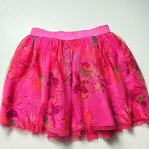 Gap Kids Elastic Waist Floral Ruffle  Pink Skirt Sz L (10)